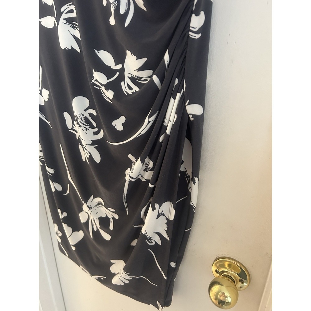 Ralph Lauren Women's Floral Dress Size 16 Gray/White Flowers NWT